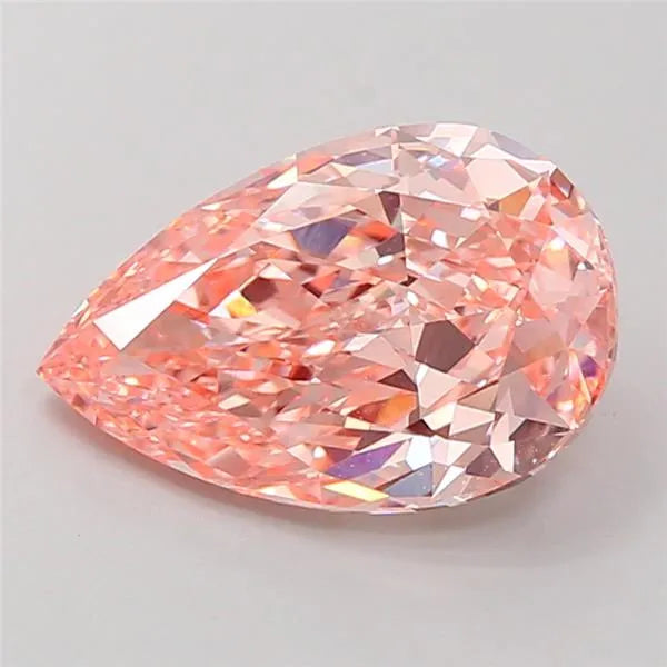 3.68ct Pear Lab Grown Diamond (Colour Fancy Vivid Pink, Clarity VVS2, IGI Certified)