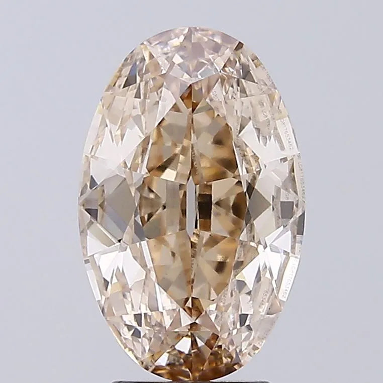 3.69ct Oval Lab Grown Diamond (Colour Fancy Light Brown, Clarity VVS2, IGI Certified)