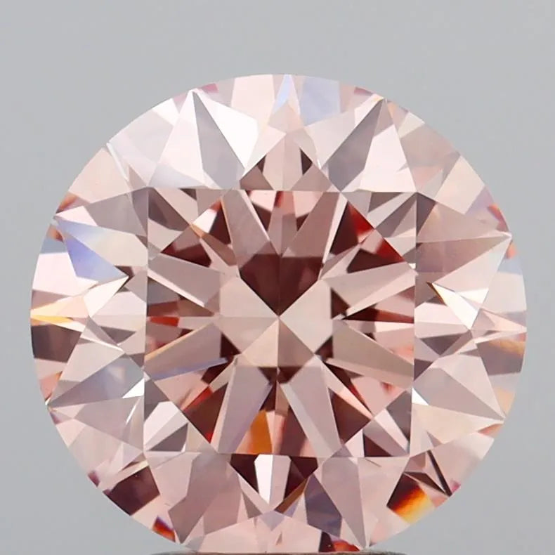 3.70ct Round Lab Grown Diamond (Colour Fancy Intense Pink, Clarity VS1, Cut ID, IGI Certified)