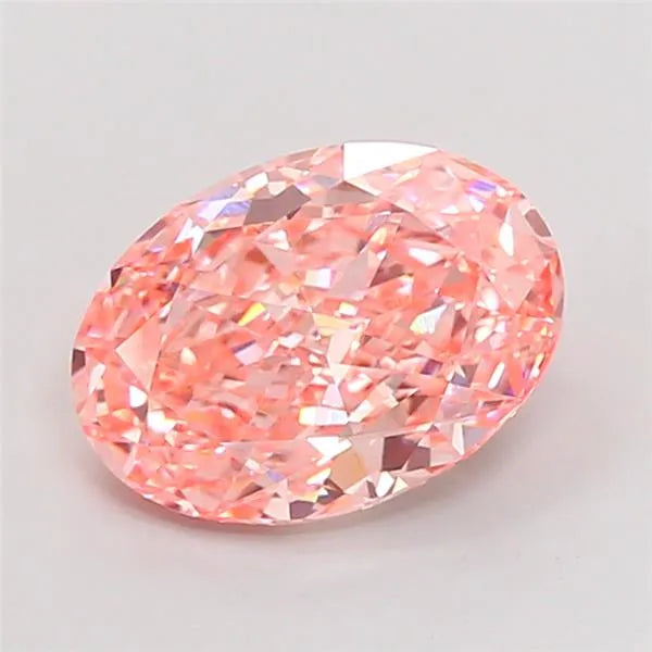 3.73ct Oval Lab Grown Diamond (Colour Fancy Vivid Pink, Clarity VVS2, IGI Certified)
