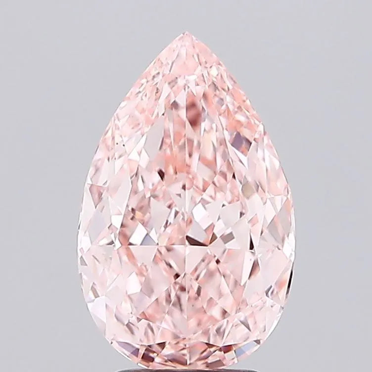 3.80ct Pear Lab Grown Diamond (Colour Fancy Vivid Pink, Clarity VVS2, IGI Certified)