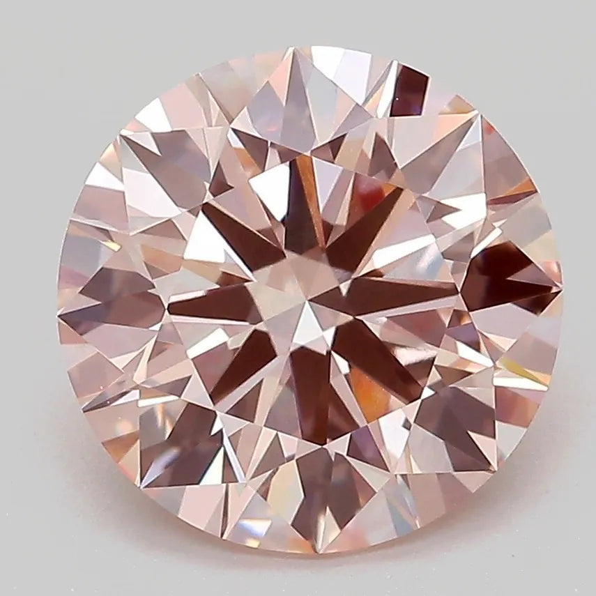 3.92ct Round Lab Grown Diamond (Colour Fancy Pink, Clarity VVS2, Cut ID, IGI Certified)