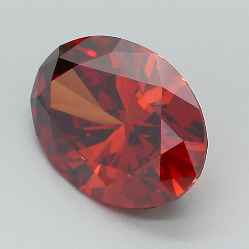 2.04ct Oval Lab Grown Diamond (Colour Fancy Deep Orange, Clarity VS1, IGI Certified)