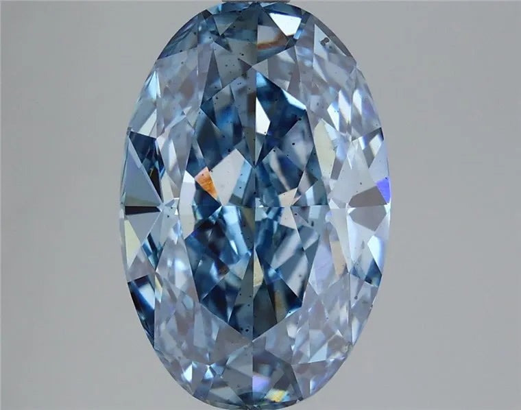 5.20ct Oval Lab Grown Diamond (Colour Fancy Vivid Blue, Clarity SI1, IGI Certified)