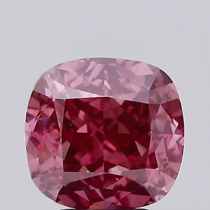 4.00ct Cushion modified Lab Grown Diamond (Colour Fancy Vivid Purplish Pink, Clarity VS2, IGI Certified)