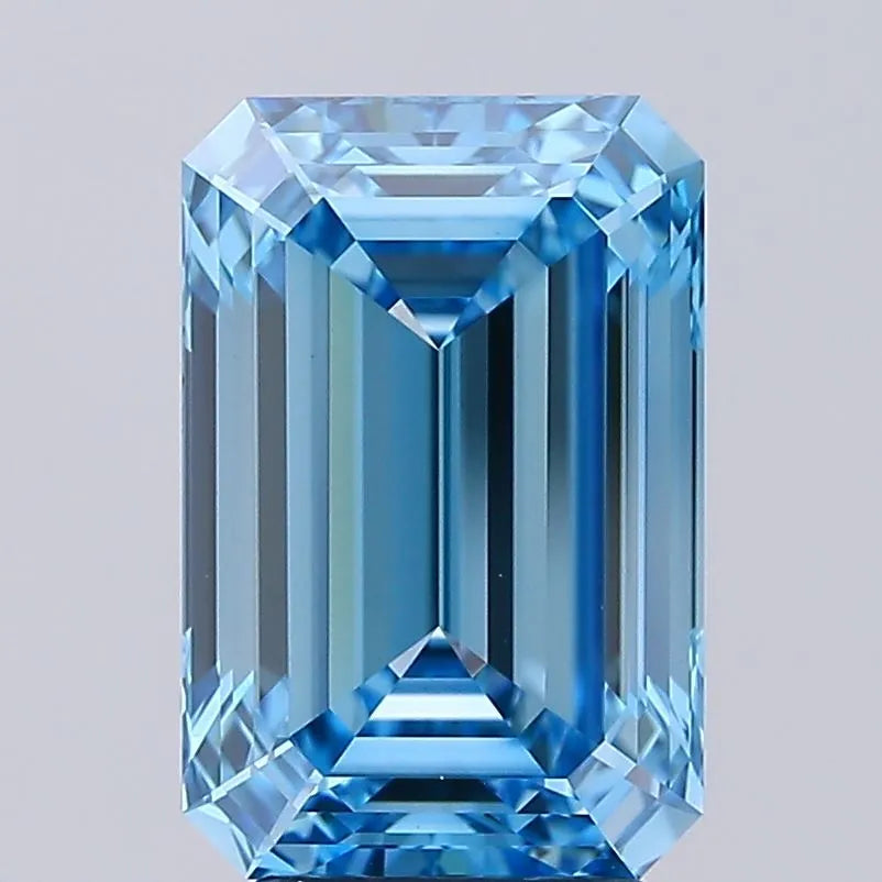 4.00ct Emerald Lab Grown Diamond (Colour Fancy Vivid Blue, Clarity VVS2, IGI Certified)