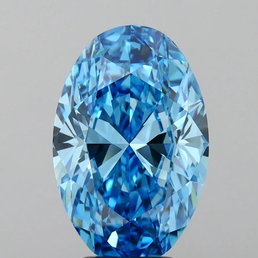 4.00ct Oval Lab Grown Diamond (Colour Fancy Vivid Blue, Clarity VS1, IGI Certified)