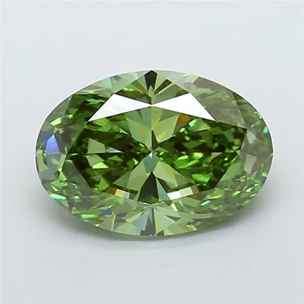 4.00ct Oval Lab Grown Diamond (Colour Fancy Vivid Green, Clarity VS2, IGI Certified)