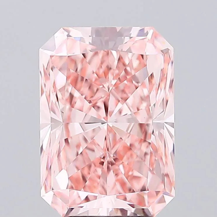 4.00ct Radiant Lab Grown Diamond (Colour Fancy Vivid Pink, Clarity VS1, IGI Certified)