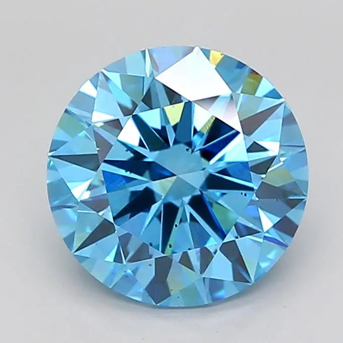 4.00ct Round Lab Grown Diamond (Colour Fancy Vivid Blue, Clarity SI1, Cut EX, IGI Certified)