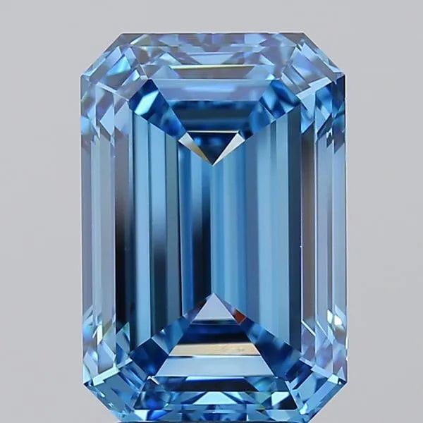 4.01ct Emerald Lab Grown Diamond (Colour Fancy Vivid Blue, Clarity VVS2, IGI Certified)