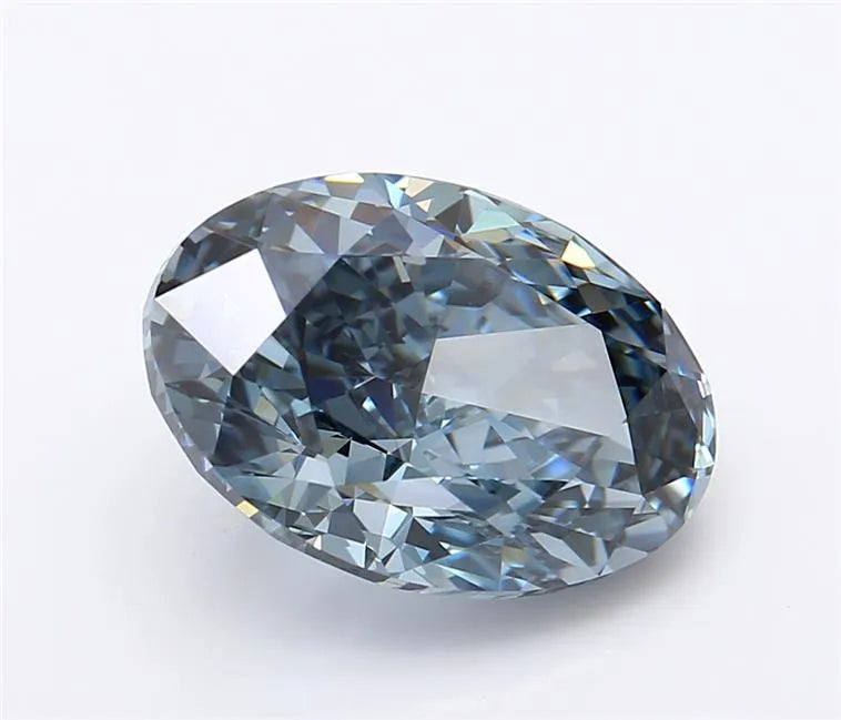 4.01ct Oval Lab Grown Diamond (Colour Fancy Intense Gray Blue, Clarity VVS2, IGI Certified)