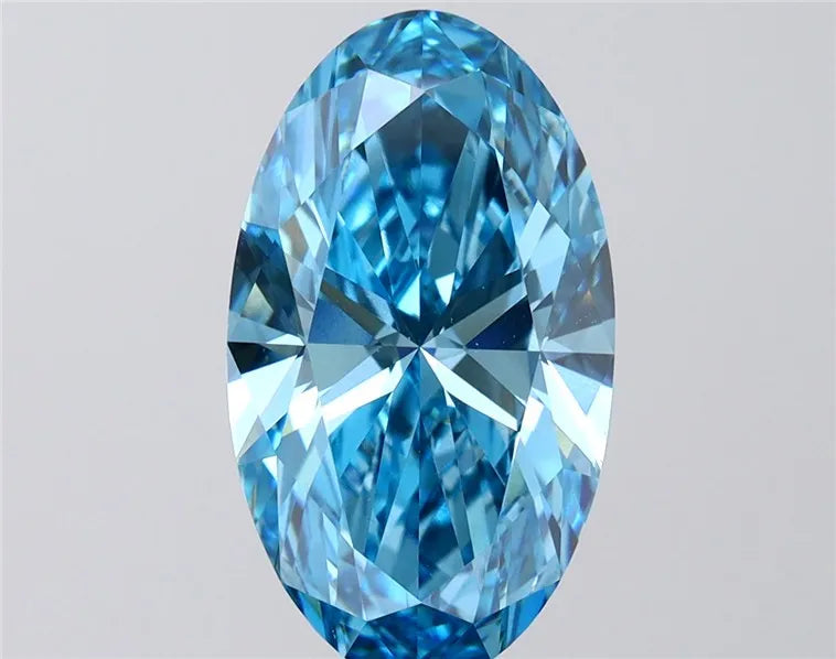 4.01ct Oval Lab Grown Diamond (Colour Fancy Vivid Blue, Clarity VS1, IGI Certified)