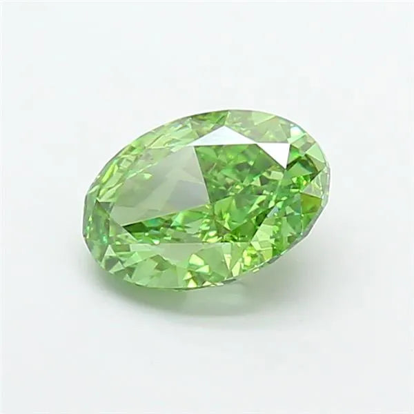 4.01ct Oval Lab Grown Diamond (Colour Fancy Vivid Green, Clarity VVS2, IGI Certified)