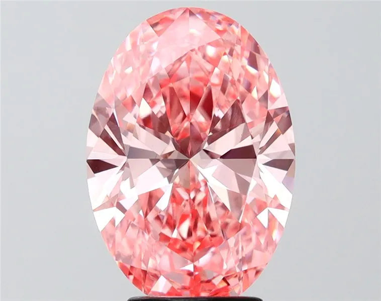 4.01ct Oval Lab Grown Diamond (Colour Fancy Vivid Pink, Clarity VS1, IGI Certified)