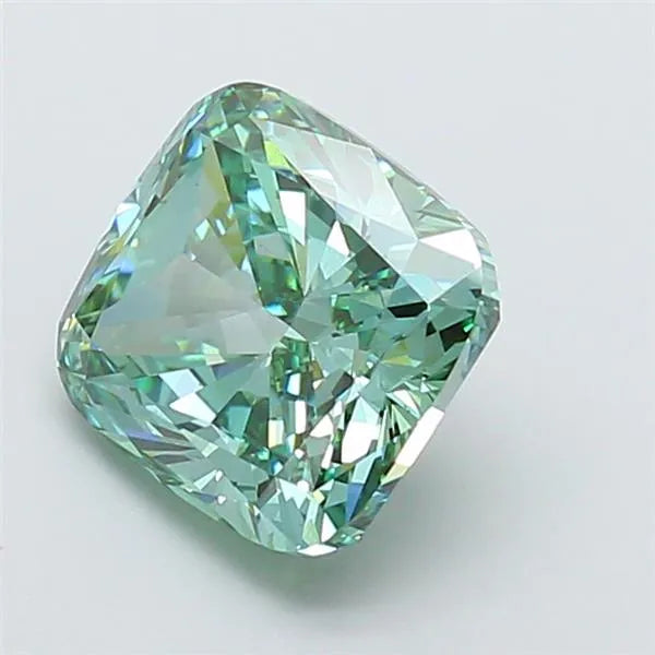 4.02ct Cushion modified Lab Grown Diamond (Colour Fancy Vivid Green, Clarity VS1, IGI Certified)