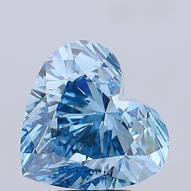 4.02ct Heart Lab Grown Diamond (Colour Fancy Vivid Blue, Clarity VS2, IGI Certified)
