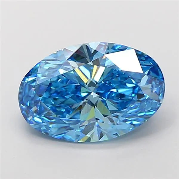 4.02ct Oval Lab Grown Diamond (Colour Fancy Vivid Blue, Clarity VS1, IGI Certified)