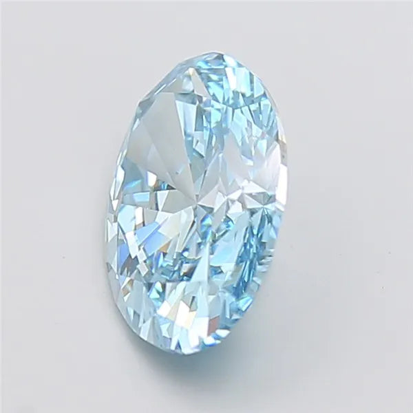 4.02ct Oval Lab Grown Diamond (Colour Fancy Vivid Blue, Clarity VS1, IGI Certified)