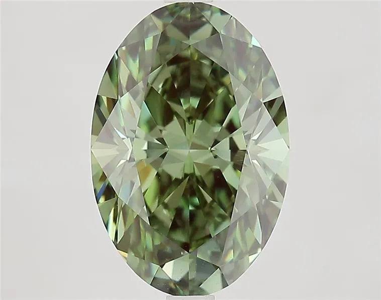4.02ct Oval Lab Grown Diamond (Colour Fancy Vivid Green, Clarity VVS2, IGI Certified)