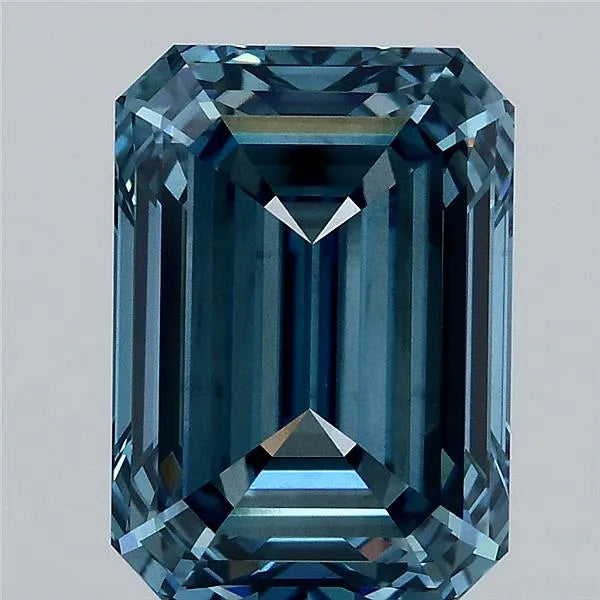 4.03ct Emerald Lab Grown Diamond (Colour Fancy Vivid Blue, Clarity VS2, IGI Certified)