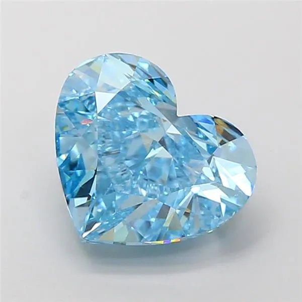 4.03ct Heart Lab Grown Diamond (Colour Fancy Vivid Blue, Clarity VVS2, IGI Certified)