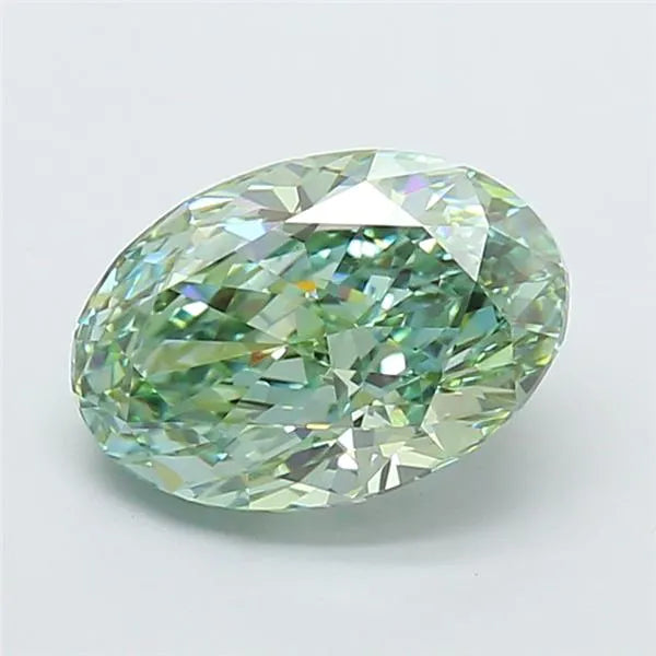 4.03ct Oval Lab Grown Diamond (Colour Fancy Vivid Green, Clarity VVS2, IGI Certified)