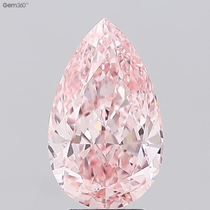 4.03ct Pear Lab Grown Diamond (Colour Fancy Intense Pink, Clarity VVS2, IGI Certified)