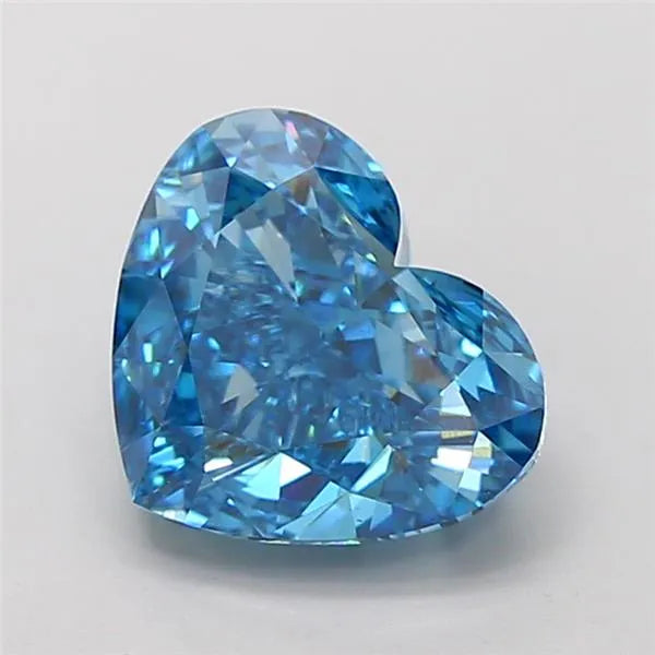 4.04ct Heart Lab Grown Diamond (Colour Fancy Vivid Blue, Clarity VVS2, IGI Certified)