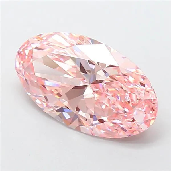 4.04ct Oval Lab Grown Diamond (Colour Fancy Vivid Pink, Clarity VVS2, IGI Certified)