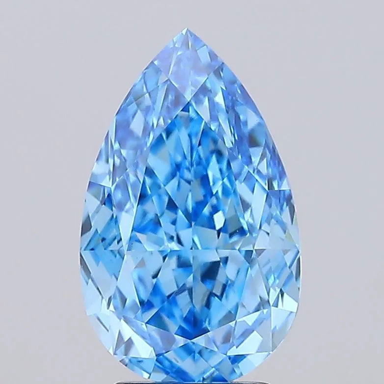 4.04ct Pear Lab Grown Diamond (Colour Fancy Vivid Blue, Clarity VVS2, IGI Certified)