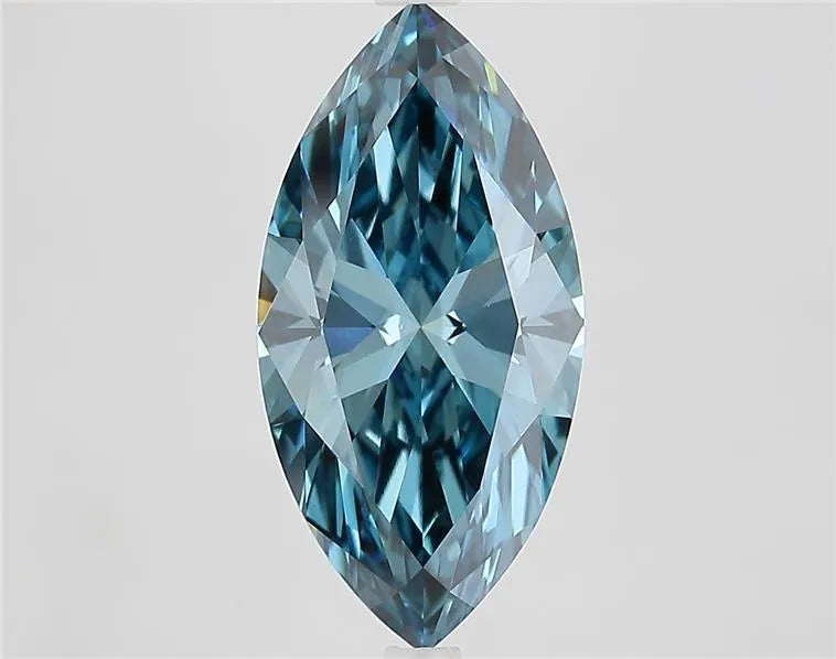 4.05ct Marquise Lab Grown Diamond (Colour Fancy Vivid Blue, Clarity VVS2, IGI Certified)