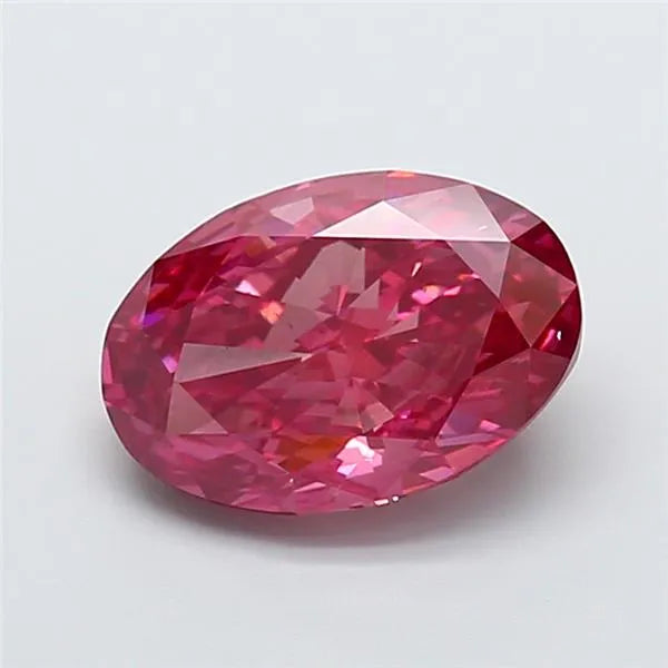 4.05ct Oval Lab Grown Diamond (Colour Fancy Vivid Pink, Clarity VS2, IGI Certified)