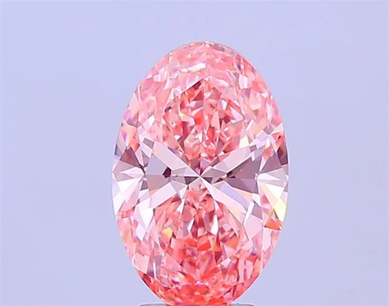 4.05ct Oval Lab Grown Diamond (Colour Fancy Vivid Pink, Clarity VVS2, IGI Certified)