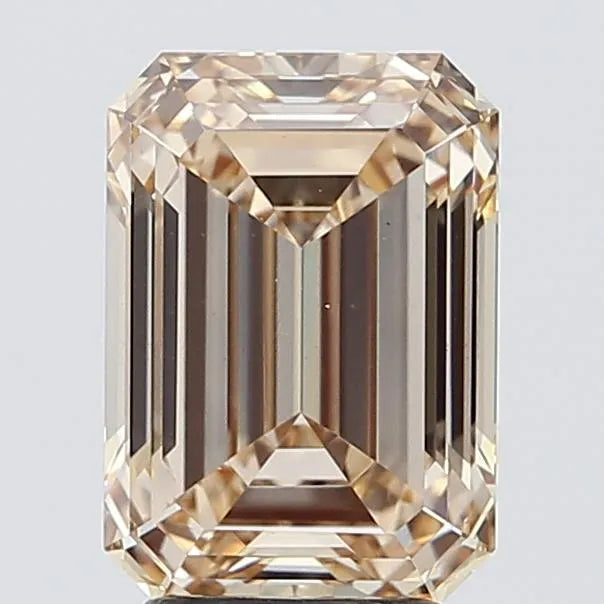 4.06ct Emerald Lab Grown Diamond (Colour Fancy Light Brownish Yellow, Clarity VS1, IGI Certified)