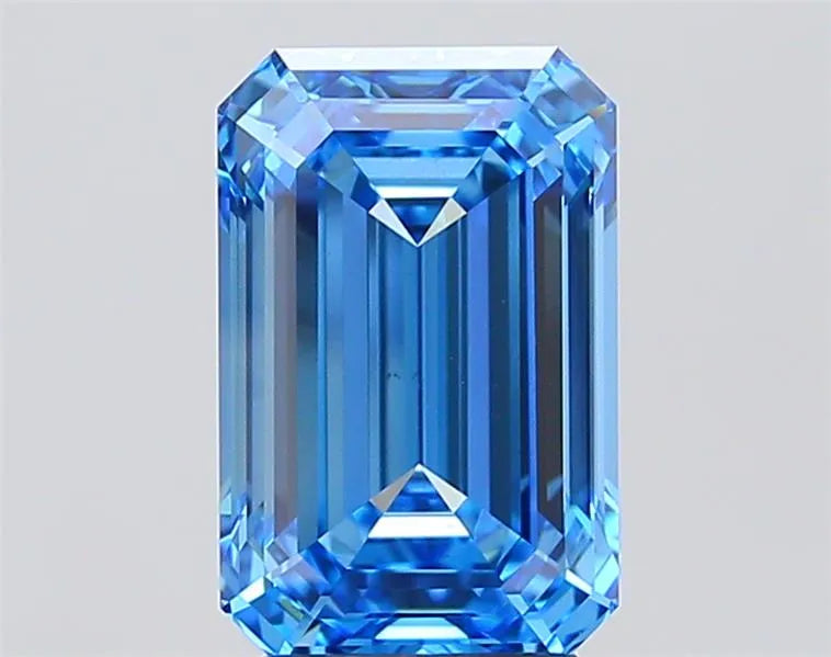 4.06ct Emerald Lab Grown Diamond (Colour Fancy Vivid Blue, Clarity VS1, IGI Certified)