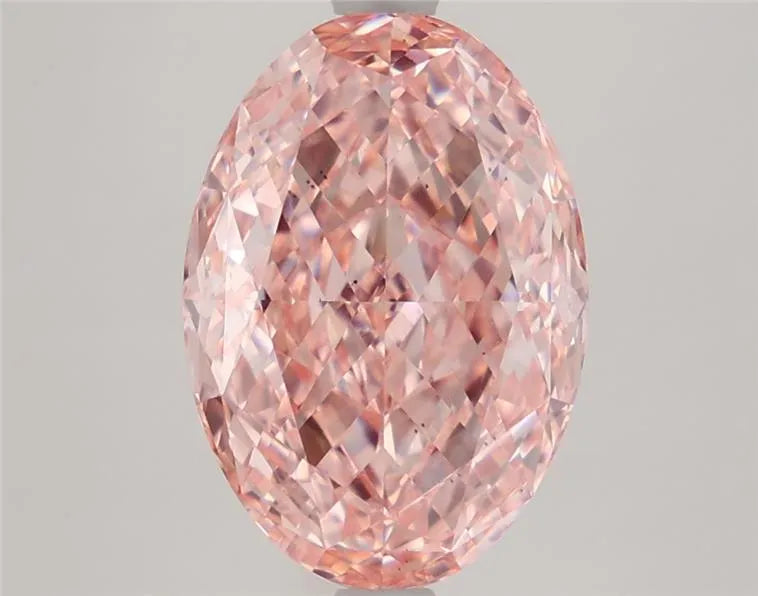 4.06ct Oval Lab Grown Diamond (Colour Fancy Vivid Pink, Clarity VS1, IGI Certified)