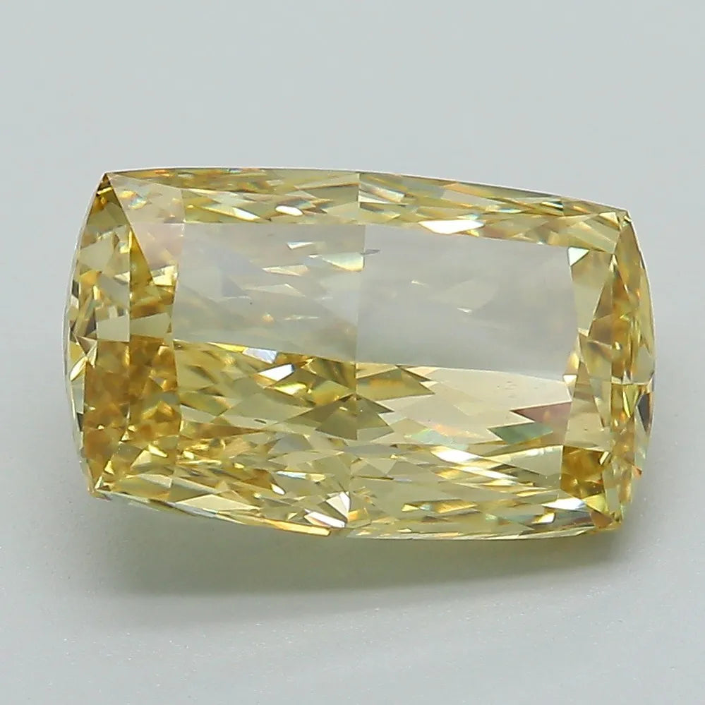 4.08ct Cushion modified Lab Grown Diamond (Colour Fancy Vivid Yellow, Clarity VS2, IGI Certified)