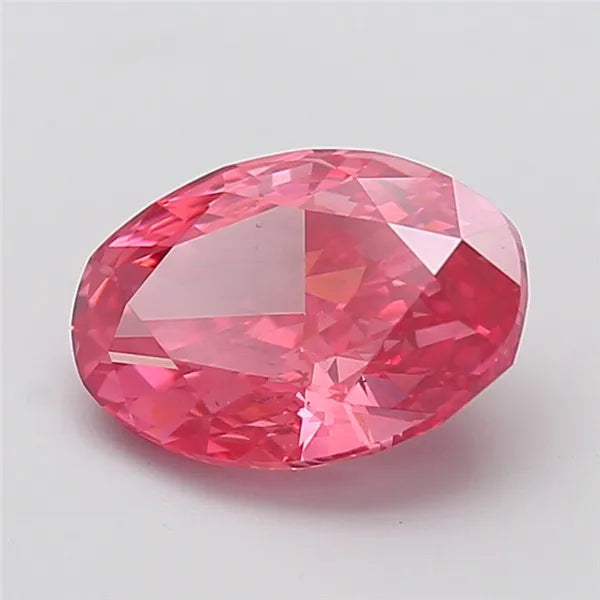 4.08ct Oval Lab Grown Diamond (Colour Fancy Vivid Pink, Clarity VS2, IGI Certified)