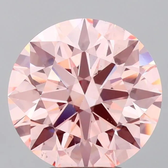 4.08ct Round Lab Grown Diamond (Colour Fancy Intense Pink, Clarity VS2, Cut ID, IGI Certified)