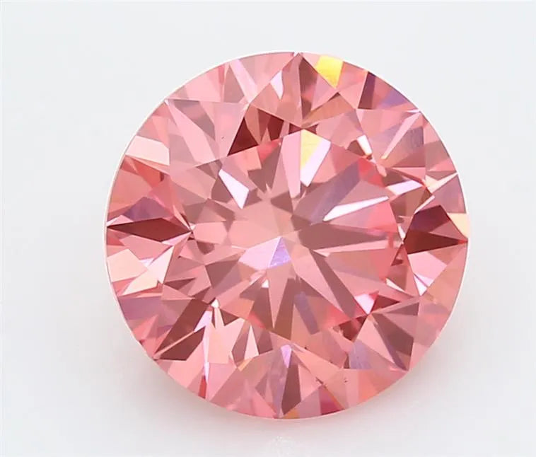 4.08ct Round Lab Grown Diamond (Colour Fancy Vivid Pink, Clarity VS1, Cut ID, IGI Certified)