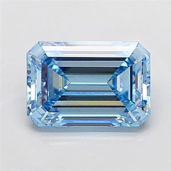 4.10ct Emerald Lab Grown Diamond (Colour Fancy Vivid Blue, Clarity VS2, IGI Certified)