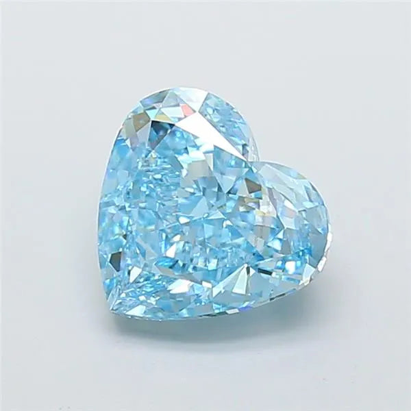 4.10ct Heart Lab Grown Diamond (Colour Fancy Vivid Blue, Clarity VVS2, IGI Certified)