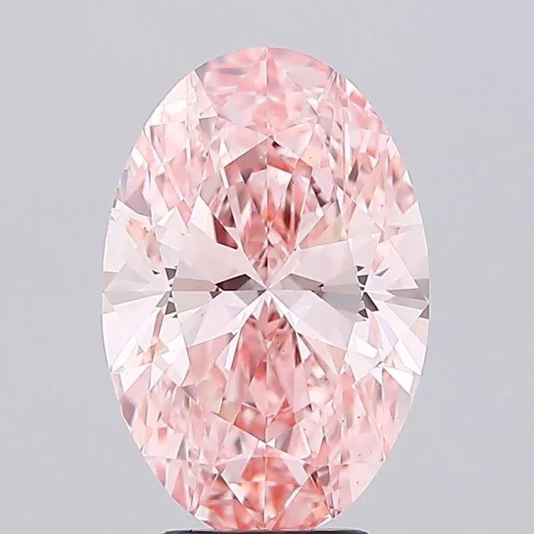 4.10ct Oval Lab Grown Diamond (Colour Fancy Vivid Pink, Clarity VS1, IGI Certified)