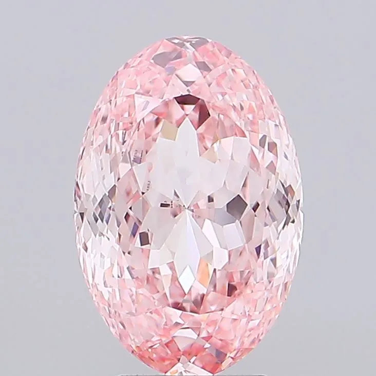 4.11ct Oval Lab Grown Diamond (Colour Fancy Vivid Pink, Clarity VVS2, IGI Certified)