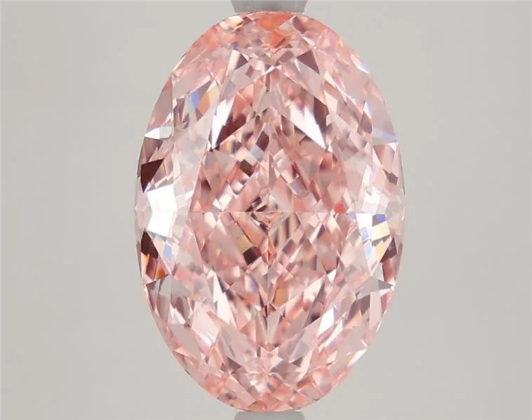 4.14ct Oval Lab Grown Diamond (Colour Fancy Vivid Pink, Clarity VVS2, IGI Certified)