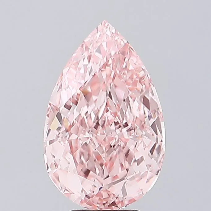 4.14ct Pear Lab Grown Diamond (Colour Fancy Vivid Pink, Clarity VVS2, IGI Certified)