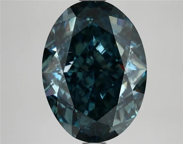 4.15ct Oval Lab Grown Diamond (Colour Fancy Vivid Blue, Clarity VVS2, IGI Certified)