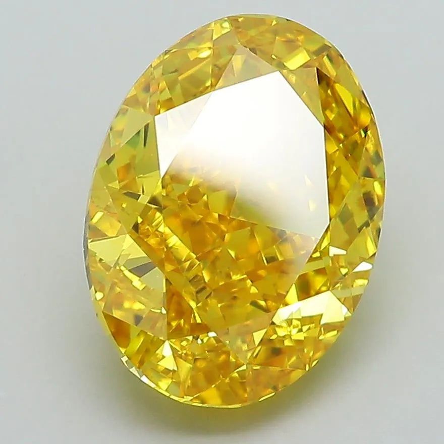 4.15ct Oval Lab Grown Diamond (Colour Fancy Vivid Yellow, Clarity VVS1, IGI Certified)