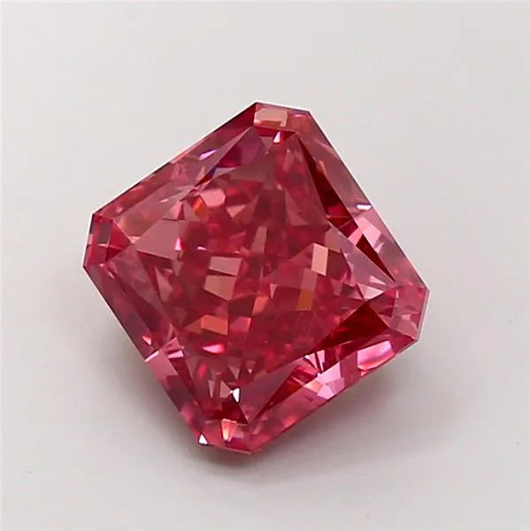 4.19ct Radiant Lab Grown Diamond (Colour Fancy Vivid Brownish Pink, Clarity VVS2, IGI Certified)